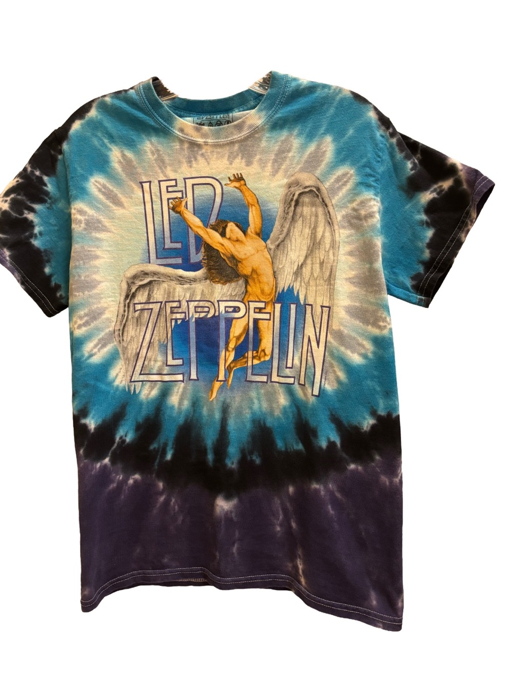 Led Zeppelin Tie-Dye Graphic Tee - Blue/Black/Purple